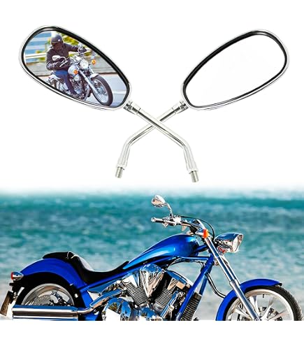 2-Pair Chrome Motorcycle Mirrors – 10MM Mount, Universal Fit For Suzuki Boulevard C50, M50, S40, M109R & More