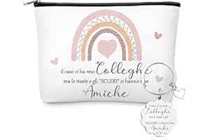 Xuniea Regali per Colleghi Include 1 Borsa per Cosmetici 1 Portachiavi con Frase il Caso Ci Ha Reso Colleghe Ma le Risate e gli “SCLERI” Ci Hanno Rese Amiche Regali di Ringraziamento Addio e Natale