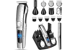 Ufree Barttrimmer Herren, All-in-1 Bartschneider Herren Haarschneidemaschinen für Nase, Körper, Gesicht und Schnurrbart, Wasserdichter Haarschneider Haartrimmer, Fellpflegeset