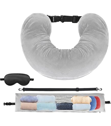 Coussin De Voyage OUDQFCJ à Remplir Avec Vêtements - Oreiller Cervical Compact U, Velours Doux, Sans Remplissage - 2