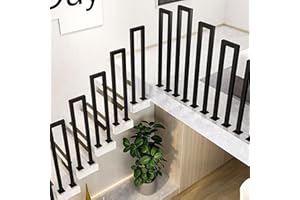 FUOIDYE Garde Corps Escalier, Rampe Escalier Intérieur en Forme de U, Garde Corps Exterieur, Main Courante pour Escalier pour Villas, Balcons, Couloirs (Noir, 65cm)