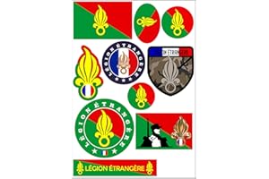 aprom Fremdenlegion Légion étrangère Autocollant - Planche d'autocollants - Ville voiture drapeau - 17 x 24 cm - Nombreux motifs