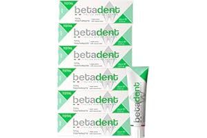 Betadent KIT 6 DENTIFRICIO TOTAL Tripla azione anti placca, tartaro, carie, gengive infiammate. Con Menta Naturale, Alito fesco. 6x100ml