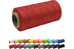 Uiopa 1mm x 260m Wachsfaden, 150D Flache Sattlergarn Ledergarn Gewachst, Leder Nähen Faden Gewachste Schnur für Nähprojekte, Buchbinderei, Schuhreparatur, Schmuck