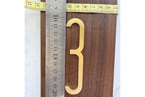 BWRMHME Selbstklebende Zahlenkombination aus massivem Messing, englische Buchstaben, Kombination für Heimdekoration, Hausadresse, Zahlen, Wandaufkleber, goldfarben, Briefkasten, Zahlen, Shop, Studio, Namen,