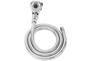 LukLoy Shampoo Bowl Sprayer Hose Replacement, 𝟏/𝟒" Nut Professional Salon Sink Shampoo Hose, with Stainless Steel Hose, Perfect Size and High Pressure