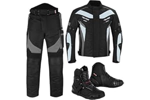Inflori Motorcycle Suit Waterproof Motorbike Cordura Jacket For mens Pant Trouser jacket Motorbike Boots CE Armoured Fully Protected Motorcycle Sets