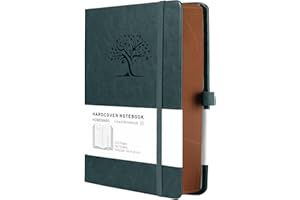 HOMEMARS Taccuino, Taccuino Appunti, Journal, Notebook, Quadernino, Taccuino a5, Diario, Journaling Diary, 100g/m²,Per Scrittori, Giornalisti e Studenti,verde, 320 Pagine, Design ad albero,15 x 21 cm