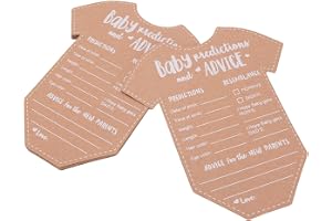 Baby Advice Cards, Tjock Kraftpapper Minnessak, för | Söt onesie-design, blank för meddelanden, 20-pack, perfekt för baby sho
