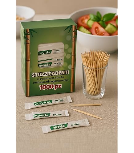 Cure-dents En Bois Au Menthol - Papstar, 65 Mm, Lot De 1000 (neuf)