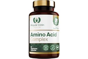 Royal Oak Health Full Spectrum Amino Acid Complex | Complete with All 20 EAA & BCAAs in Free Form for Instant Digestion | Essential & Branch Chain Amino Acids Supplement | 60 Vegan Capsules | UK Made