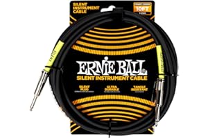 Ernie Ball Câble Instrument Classique avec Technologie Silencieuse, Droit/Droit 3 m – Noir