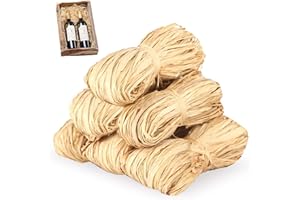 VIQIHEOE Rafia Naturale, 300 g di Nastro di rafia, Corda di Carta, Tessitura, Fioristi e Giardinieri, Nastro di rafia per Confezioni Regalo, per Decorazioni, Fioristi, Giardino, Matrimonio