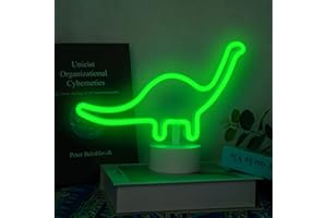 Aslanka Dinosaur Neon Light, Bedroom Night Light, LED Light Signs Powered by Battery/USB, Light Decoration for Christmas Birthday Party Bedroom Table Lamp Children Gifts