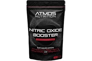 ATMOS NUTRITION 6,150mg Nitric Oxide Booster - 180 High Strength Tablets with L-Arginine, L-Citrulline, Beetroot, and Vitamin C - Blood Flow, Energy, Performance Supplement for Gym, Powerlifting, and Bodybuilding