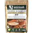 Ashwagandha in polvere Bio 500G | Antistress, Sonno, Adattogena | 100% Radici, Ginseng indiano, Qualità Superiore