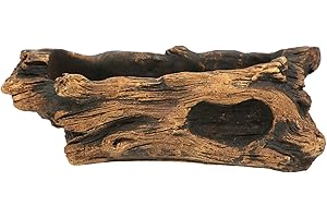 happy bonsai Cement Driftwood Planter Gardening Pot Stump Log Vintage Container