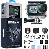 AKASO Brave 7 LE Sports Camera 4K 20MP Action Camera | Waterproof Water Camera with Touch Screen, EIS, 2 x 1350 mAh Batteries