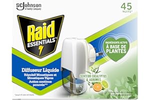 RAID ESSENTIALS DIFFUSEUR ELECTRIQUE LIQUIDE REPULSIF MOUSTIQUES EUCALYPTUS & AGRUMES 45 NUITS 32ml