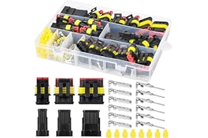 CASMIGC 2/3/4-polige Kabel Steckverbinder 15 Set kfz Stecker Schnellverbinder Wasserdichter Stecker Kabel Steckverbinder Stecker Auto Elektrische Kabelverbinder Terminals Sortiment für KFZ Motorrad Roller LKW