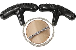 WOO LANDO Scie à fil en acier inoxydable - Longueur de la lame : 65 cm - Scie à fil améliorée pour bois et plastique - Petite, pratique et rapide à ranger - Idéale pour l'extérieur, le camping - Noir