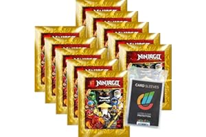 ‎BLUECRAFT CAGO Lego Ninjago Legacy Sammelsticker - 10 Tüten, 50 Goldfarbene Cartoon Aufkleber, Kunststoff, Rechteckig, Indoor, Selbstklebend, Sticker