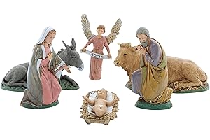 Moranduzzo Natividad 6 Figuras de 10 cm Escala 1:20 – Standard 10 – Estilo '700, Figuras irrompibles, Pintadas a Mano, Producto Oficial, Made in Italy, Escultor M. Landi