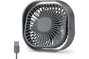 BENPEN Desk Fan USB Small Fans for Desktop Table Bedside, Mini Quiet Home Office Accessories for Bedroom Car Greenhouse Kitchen, Powerful Silent Bed Fan with Cable, 3 Speeds Wind Strong Airflow Plug in