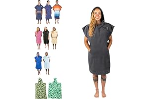 COR Surf Accappatoio con cappuccio | Taglia unica (Medio-Grigio)