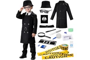 deAO 15-częściowy zestaw detektywistyczny, prezent urodzinowy z płaszczem detektywistycznym, kapeluszem detektywistycznym, notatnikiem, szklankami szpiegowskimi, detektywistycznymi odgrywaniem ról