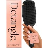 Lily England Black Detangler Brush for Wet and Dry Curly Hair | Black curly hair brush with three level bristles to detangle,