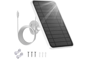 honecumi [1 pezzo] Modulo solare 5 V 5 W per Eufy cam 2C/Eufy 2C Pro/Eufy 2 Pro/Eufy 2/E20/Eufy E40/Eufy E caricatore pannello solare con accessori eufy per pannello solare,supporto regolabile a 360°