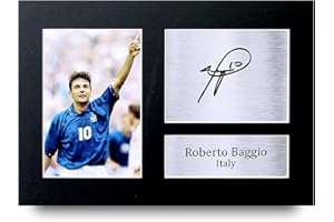 HWC Trading Roberto Baggio A4 Senza Cornice Firmato Regalo Visualizzazione Delle Foto Print Immagine Autografo Stampato Per Italy Tifosi Di Calcio