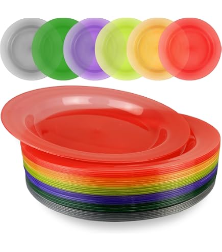 Lot De 10 Bols à Compartiments En Plastique Réutilisables - 4 Couleurs, Lavables Lave-Vaisselle, Pour Snacks, Fruits