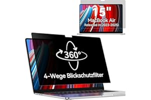 Protescreen Filtro de privacidad de 360° para MacBook Air de 15 pulgadas 2021-2025 (M2 M3 M4), antideslumbrante, luz azul Mac 4 vías, filtro de privacidad, protector de pantalla 15.2