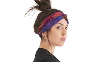 CHARM Tie Dye Diadema Hippie - Cinta Para Verano Turbante Hombre Boho Yoga Headband Banda Hippy Accesorio B