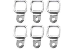 Kdtoll 6 Piezas Anillos de Amarre, Anillo de Anclaje D de Acero Inoxidable, Argollas de Amarre Plata Furgoneta - Carga 200KG - Anclaje de Amarre de Anillo D para Remolques, Barcos, Camiones