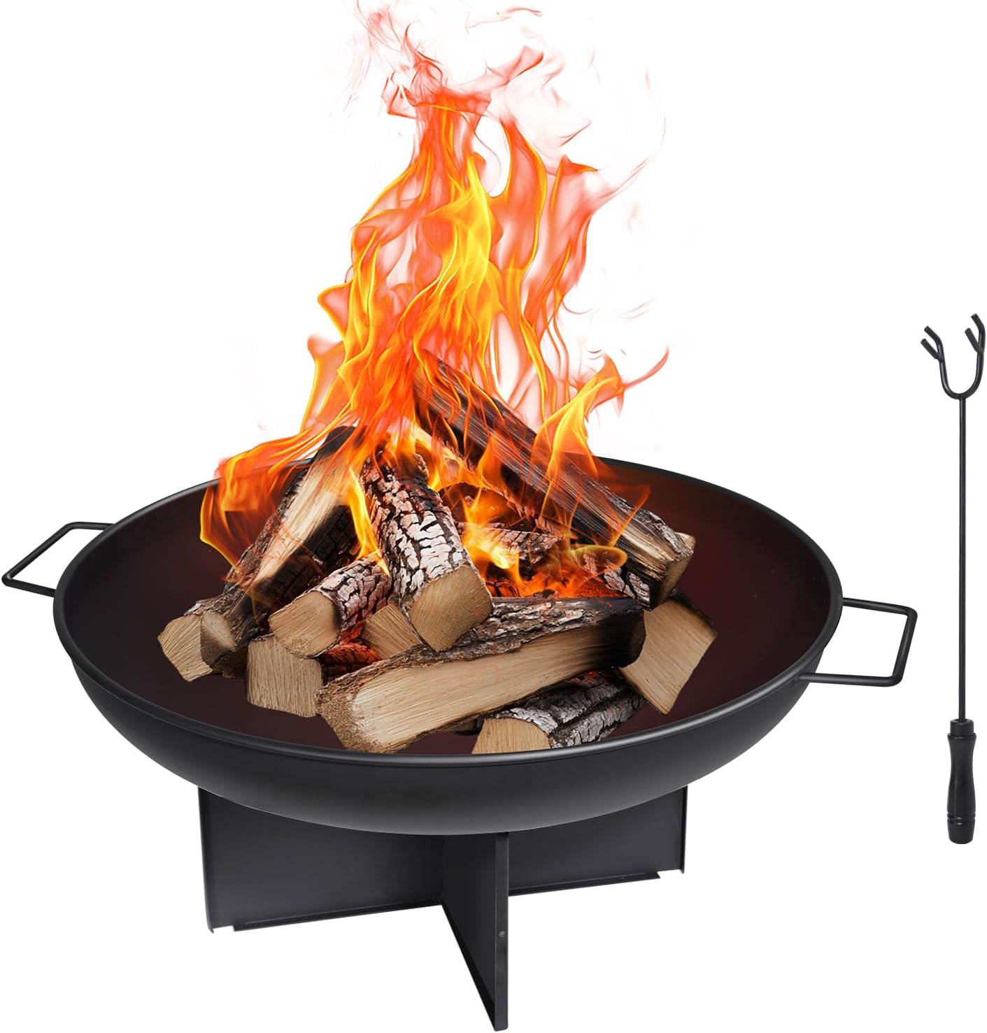 HYCHIKA Brasero Exterior 60cm para Jardín y Camping - Cuenco de Fuego Pozo Hoguera - Ideal para Exteriores y Outdoor Fire Pit