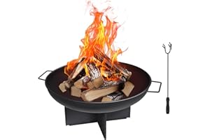 HYCHIKA BETTER TOOLS FOR BETTER LIFE HYCHIKA Brasero Exterior 60cm para Jardín y Camping - Cuenco de Fuego Pozo Hoguera - Ideal para Exteriores y Outdoor Fire Pit