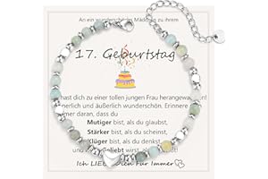 JEWTOP 10-18 Geburtstagsgeschenk für Mädchen, Amazonit Perlen Armband Geschenk zum Geburtstag für Tochter Schwester Freundin Nichte