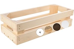 Creative Deco | Cassetta in Legno Naturale Vintage, 34 x 14 x 9 cm | Scatola Porta Oggetti, Portafrutta, Cassette Decorazioni, Regali per la Decorazione DIY