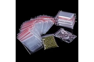 GUANGYUAN 200 Pezzi Sacchetti Richiudibili Piccoli Bustine Trasparenti Richiudibili 10 * 7cm Sacchettini per Spezie con Chiusura Ermetica Bustina Plastica Richiudibile Bustine di Plastica Bustine in Plastica