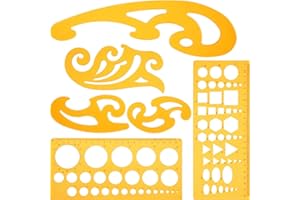 BLULU 6 Pièces Courbe Française et Règle de Modèle Set Modèle de Dessin Gabarits de Cercle pour Studio Artistique ou Dessin et Dessin Personnel
