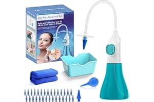 Ear Wax Removal Kit, XaYis Ear Cleaner, Ear Wax Remover with Soft Quad-Stream Tips, Ear Irrigation with 30 Replaceable Tips, Reusable Ear Syringe Kit Tools for Ear Clean, Cerumen Control for Home Use
