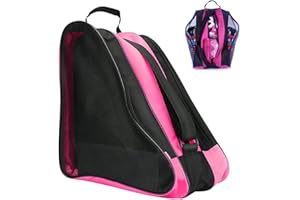 FIBOUND 1 Bolsa para Patines, Bolsa para Patines de Tela Oxford, Bolsa para Guardar Zapatos Skate, Bolsa de Transporte para Patines, Adecuado para Mujeres, Hombres, Adultos Y Niños - Rosa
