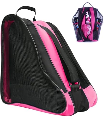 Rolschaatstas, schaatstas van Oxford-stof, Ice Skate Bag met verstelbare draagriem, draagbare skischoentas, ademende schaatstas, geschikt voor dames, heren, volwassenen en kinderen