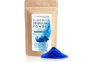 SPRING BLOSSOM 75G Blue Spirulina Powder 100% Natural Phycocyanin Vibrant Blue Colour Premium Quality Vegan Superfood Packed with Antioxidants, Protein, Vitamins & Amino Acids, Nutrient-Dense Immune System Booster