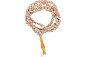WHOLELIFEOBJECTS Mala de l'Himalaya naturel à 108 perles pour la méditation, le yoga, la méditation et la prière pour homme et femme, bracelet mala de méditation, perles de prière pour la main – Perle Rudraksha – Bois