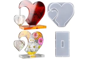 Yeria Muffe in resina epossidica Cuore Grande Stampo in Silicone Cuore Cornice Foto Resina Stampo in Silicone Cornice per Foto Resina epossidica