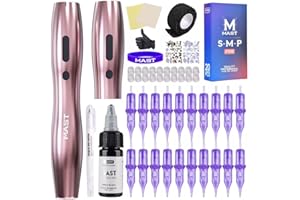 MAST TATTOO Mast Tour Tattoo Kit, Wireless Rotary Tattoo Pen Machine Gun Kit, 2Pcs Changeable Cordless Tattoo Battery Power Supply, 20Pcs Pro Tattoo Cartridges Needles (P20 Kit 2 Batteries)
